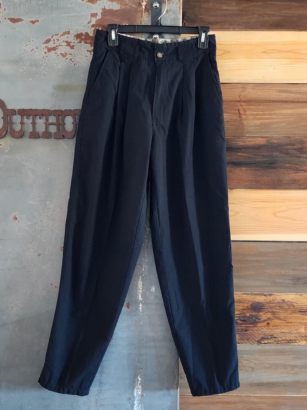 Vintage 80's Classic Pleated Casual Pants - Black